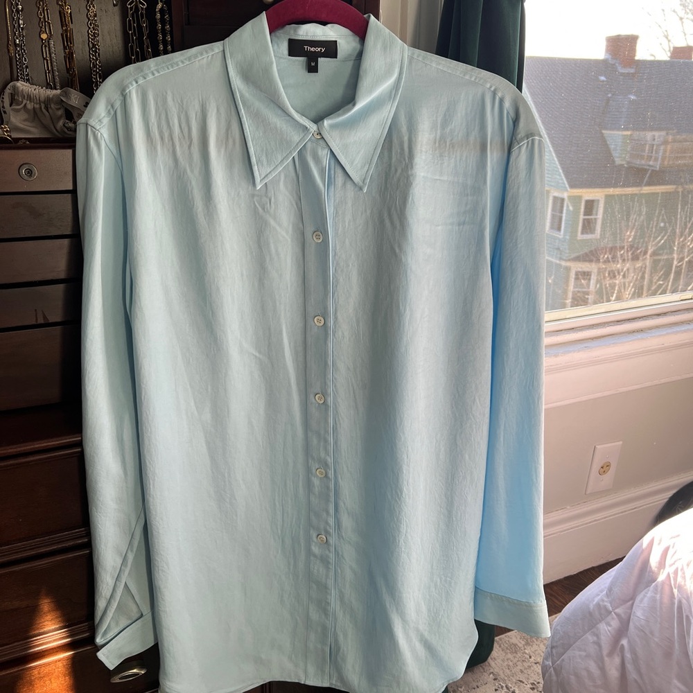 Theory Sky Blue Dress Shirt